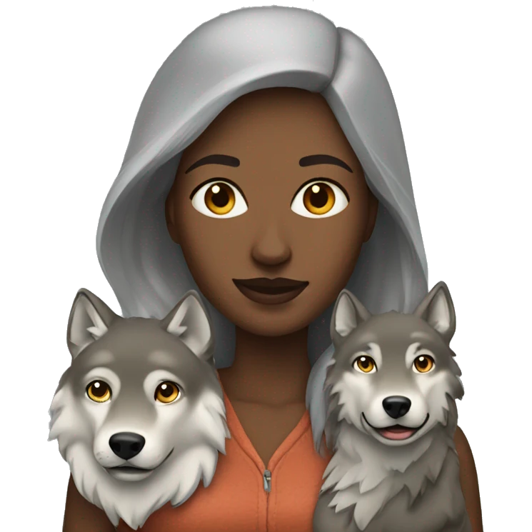 Woman With Wolf  emoji