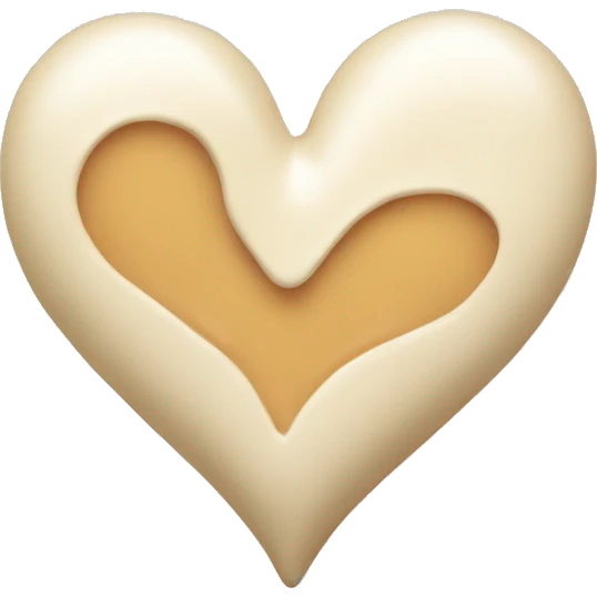 Cream heart emoji