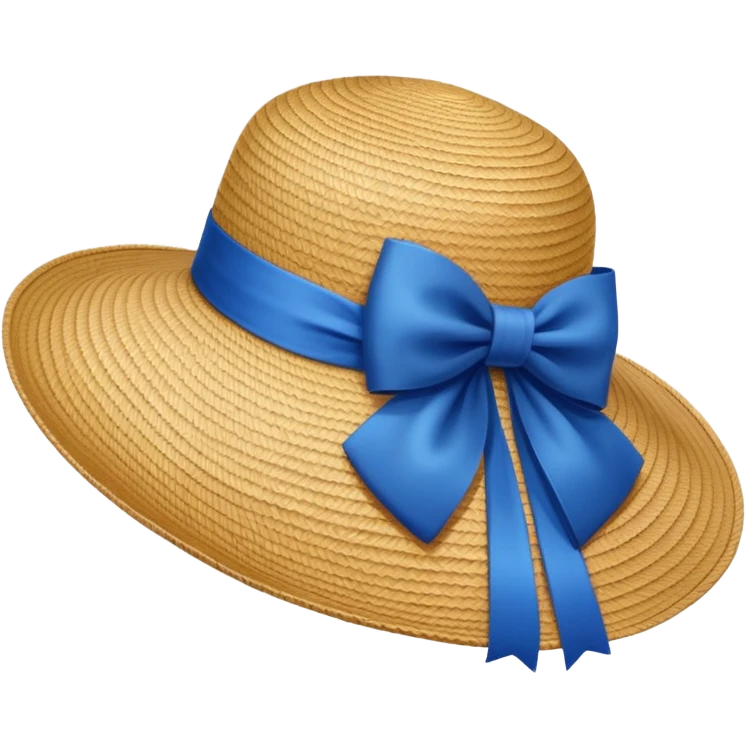 lady's hat with a blue bow emoji