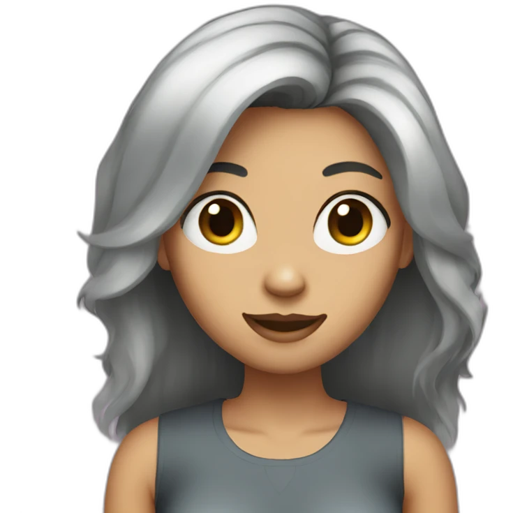 cat like face dark hair woman emoji