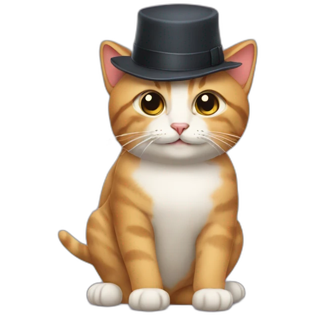 a cat with a hat on emoji