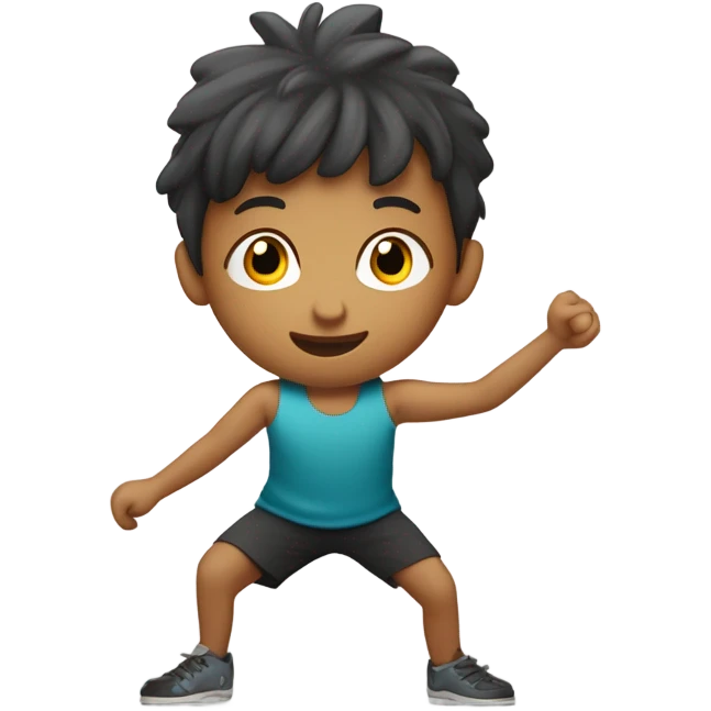 niños haciendo piramide de acrosport, figura corporal emoji