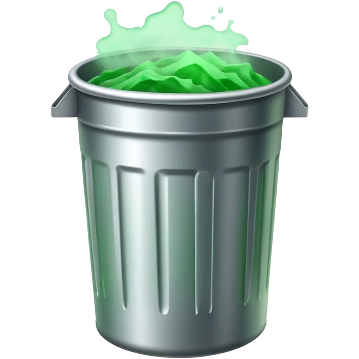 trashcan with green mist inside emoji