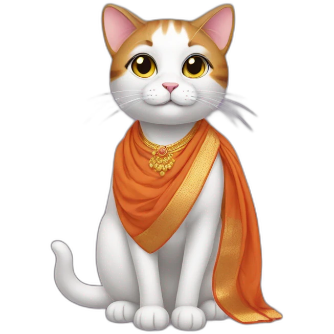 Cat with a saree emoji