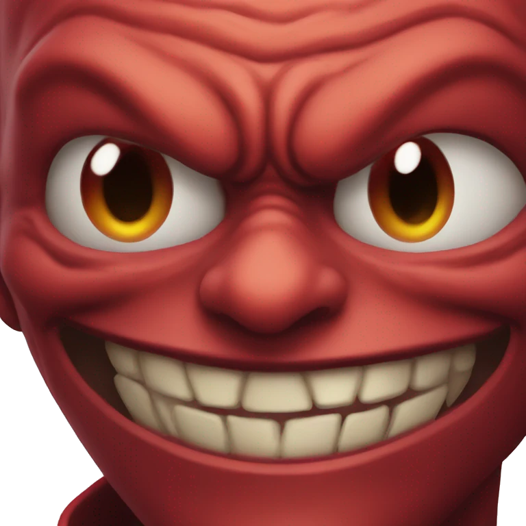 red goblin smile red eye emoji