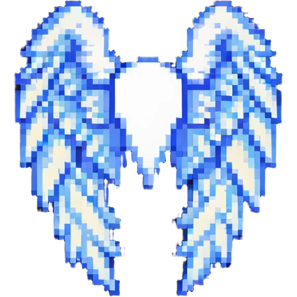 pixel art style fluffy angel wing, minimal shading emoji