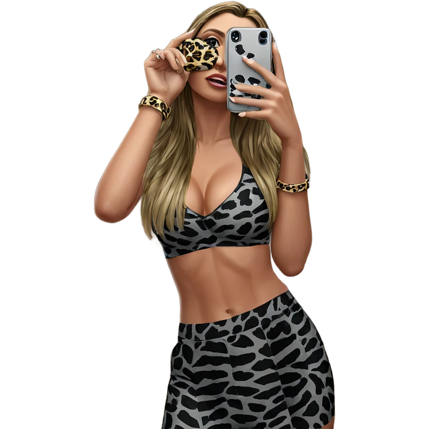selfie with animal print style emoji