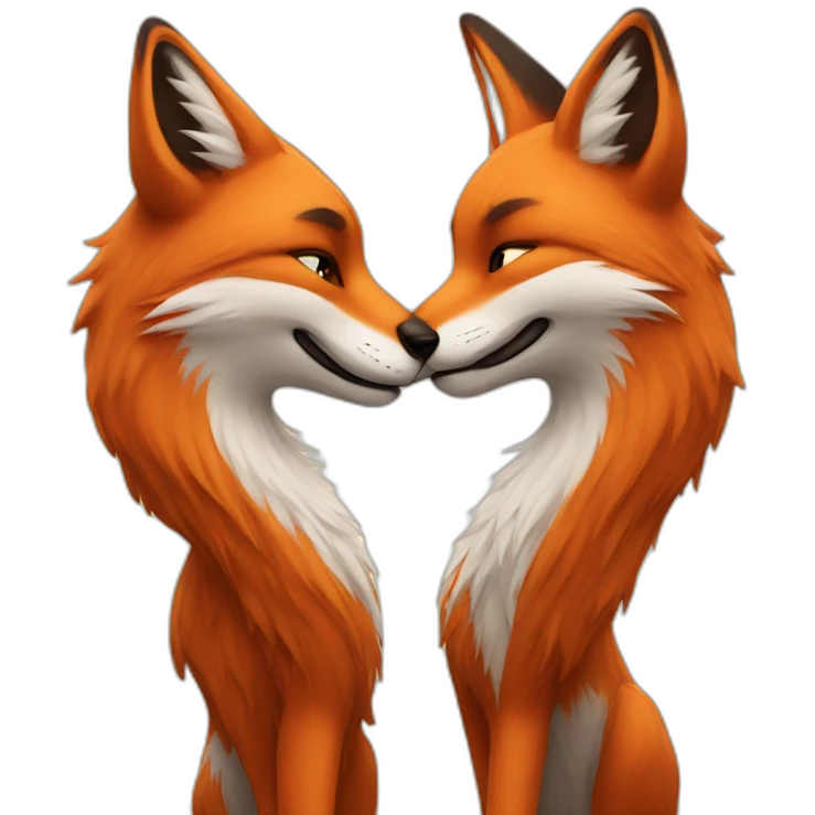 Fox kissing emoji