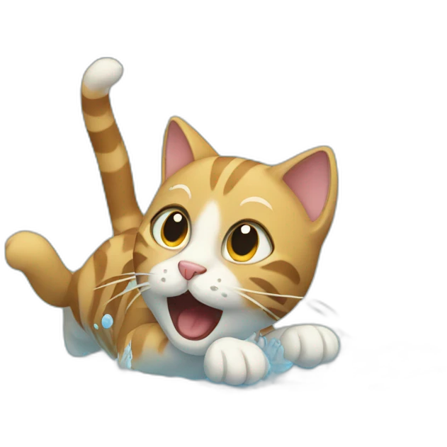 cat falling in water emoji