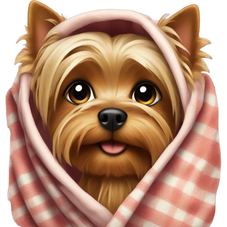 Yorkshire terrier in a blanket emoji