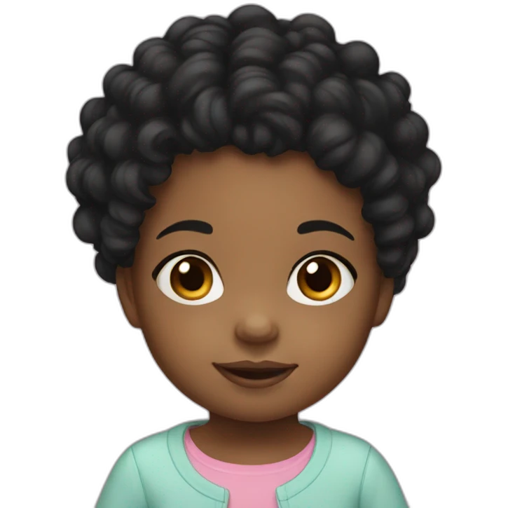 Toddler girl black curly hair emoji