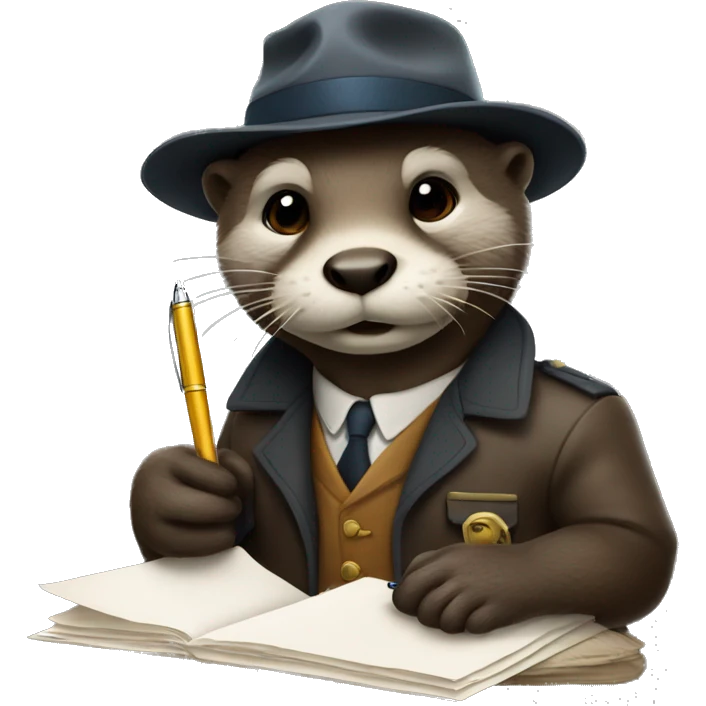 otter detective with pen and paper emoji
