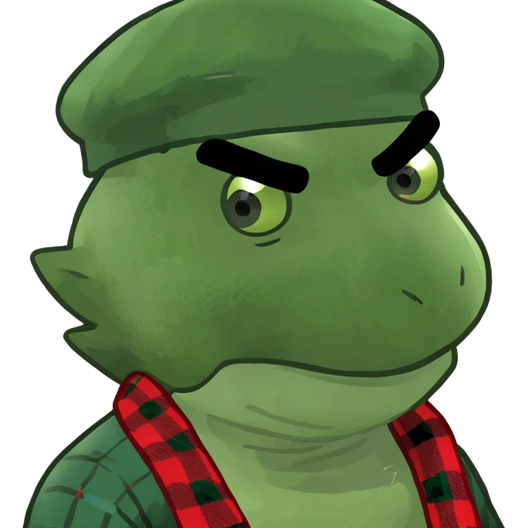Professor Oak wearing flannel and a beanie emoji