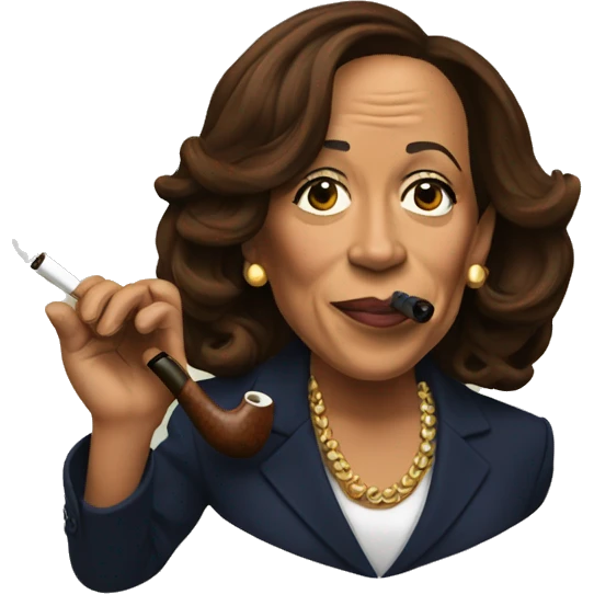 Kamala Harris smoking a pipe emoji