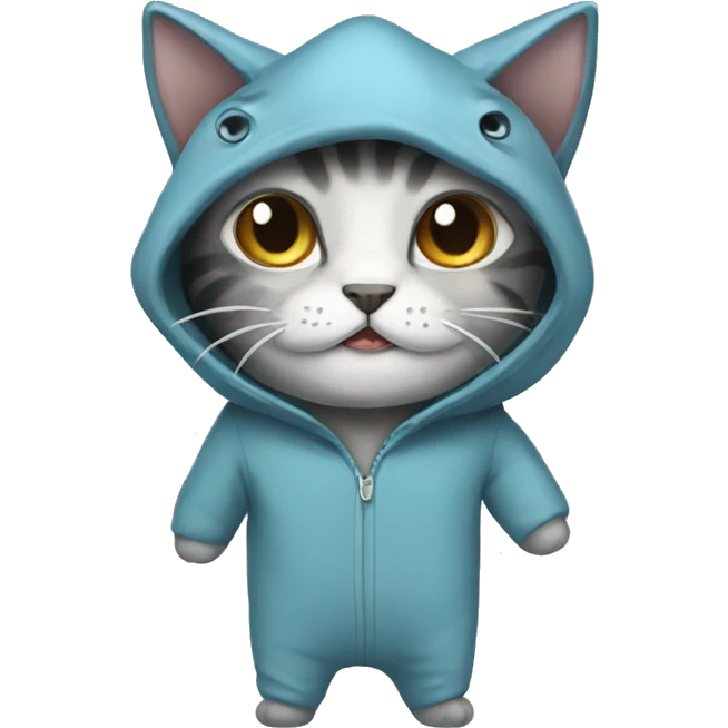 cat with shark onesie emoji