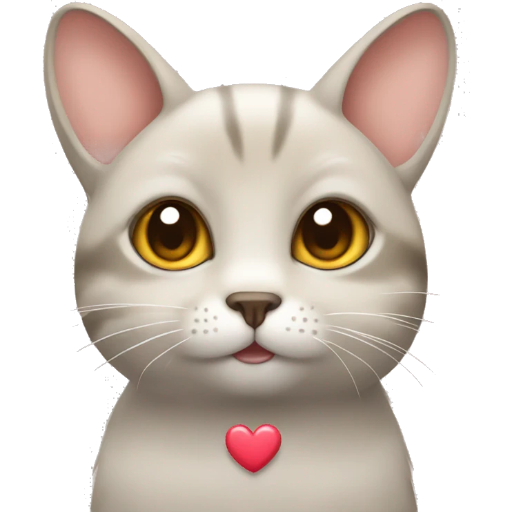 golden chinchilla cat with heart emoji