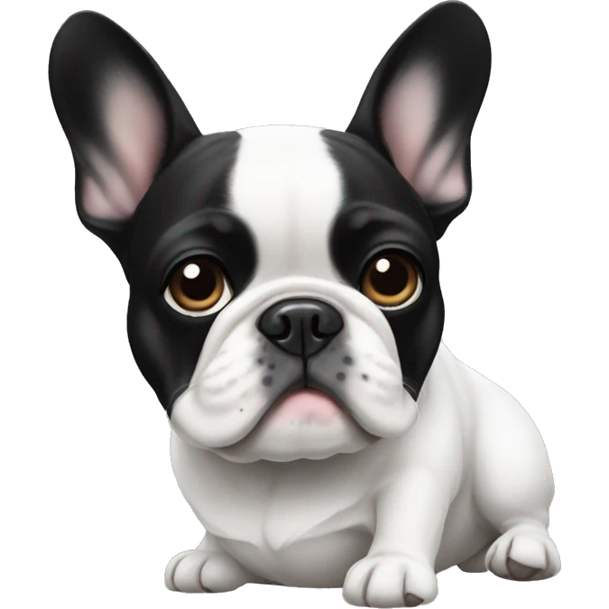 Black&white French bulldog emoji