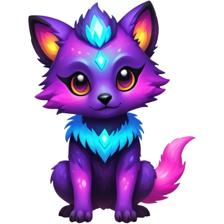 Epic Edgy Cute Colorful Nebula Modern Vernid-Protogen-creature-animal, full body emoji