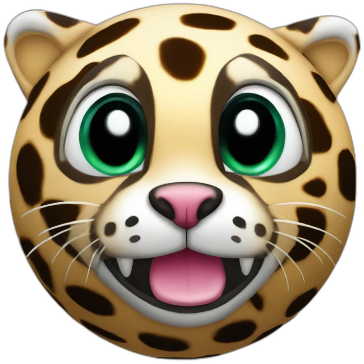 3d sphere with a cartoon creepy bedrock Ocelot skin texture with uttermost eyes emoji