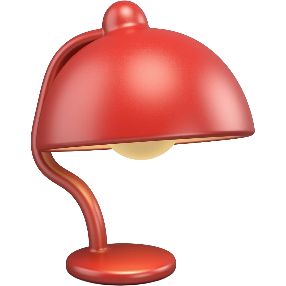 Lampara roja en un fondo blanco emoji