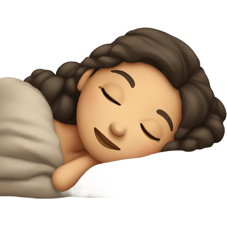 brunette girl sleeping cozy emoji