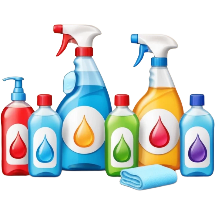 cleaning products on a table emoji