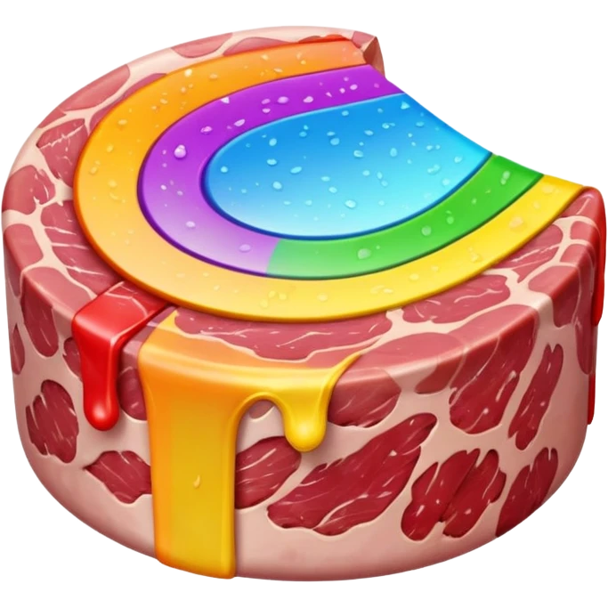 rainbow meat emoji