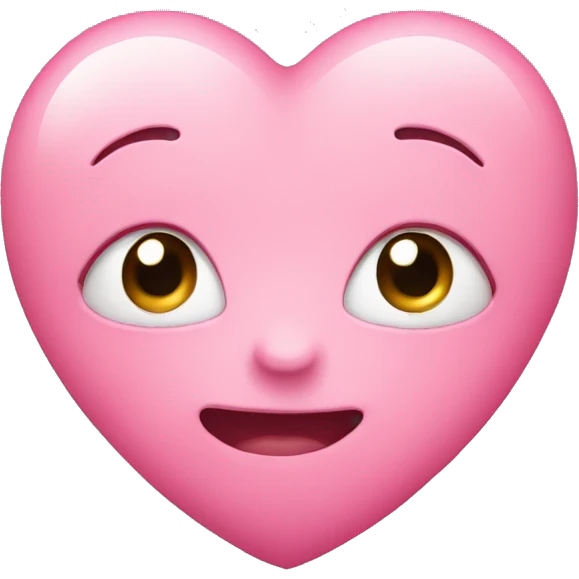 Pink heart blushing face emoji
