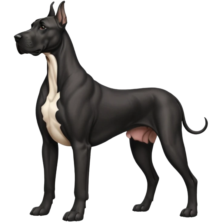 Black Male Great Dane with cropped ears in a show stance emoji