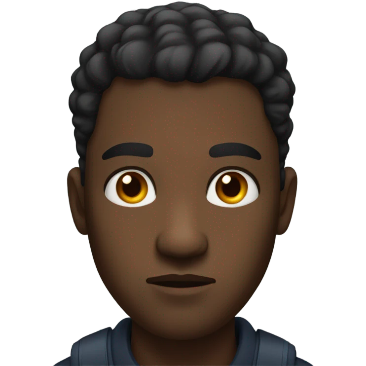 Black man staring fiercely emoji