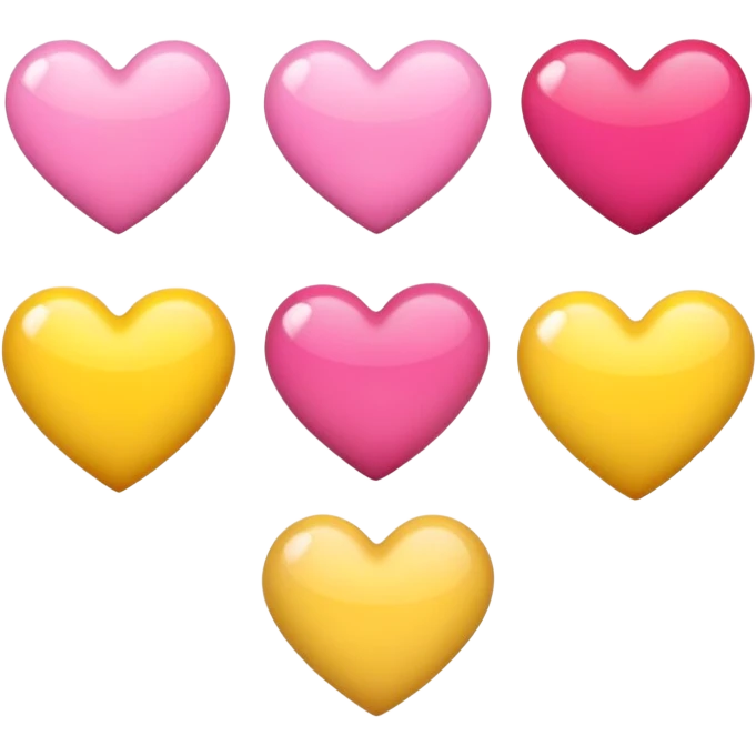 Mixing of pink heart and yellow heart emoji