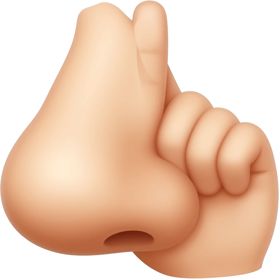 Finger touching top of nose emoji