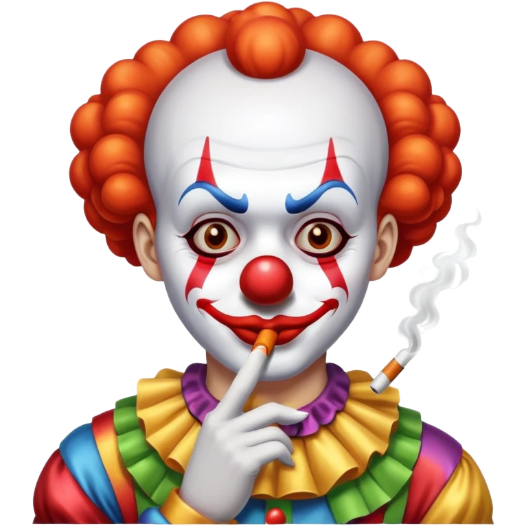 клоун курит сигарету emoji