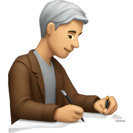man writing javascit emoji