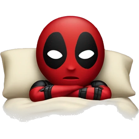 Deadpool in a bed emoji