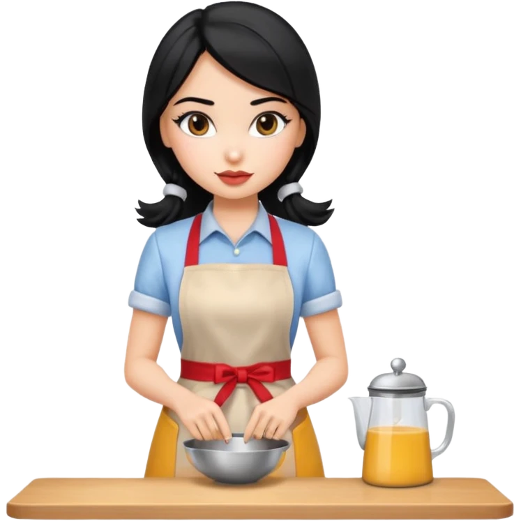 a pretty bratz barista. black hair emoji