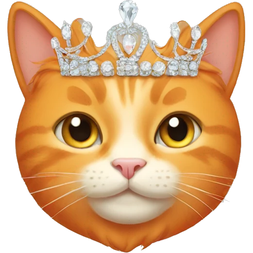 orange cat with tiara emoji
