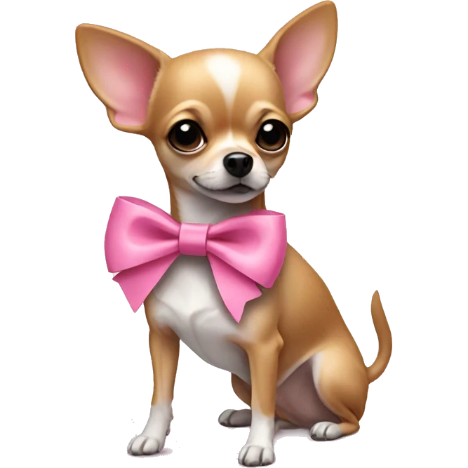 Chihuahua with pink bow emoji