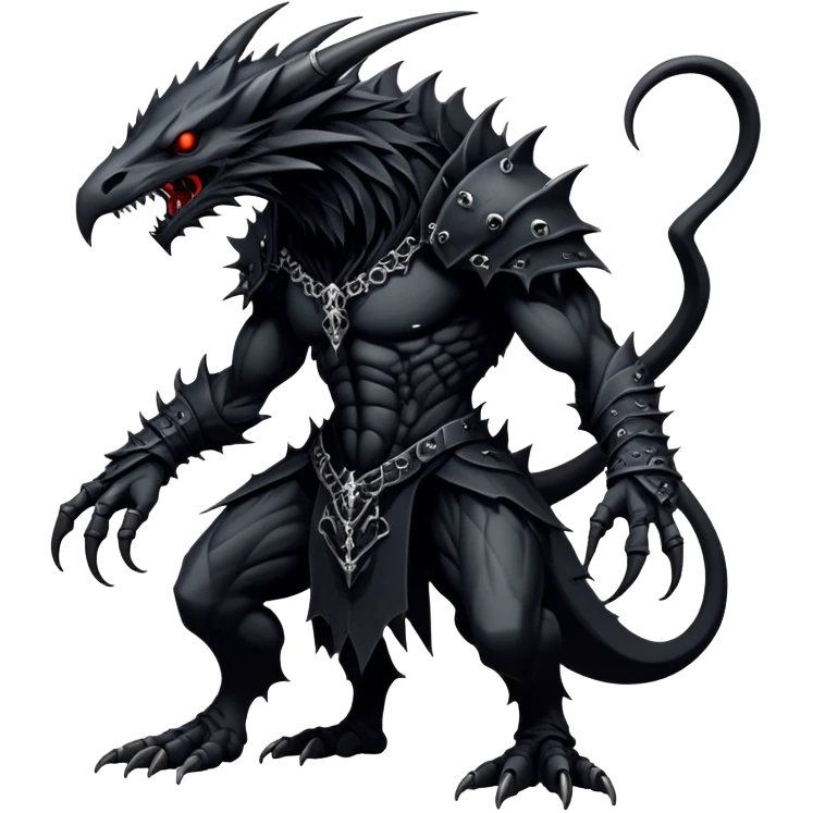 Gothic badass cool complex aesthetic-scenery-Fakémon-creature (full body) emoji