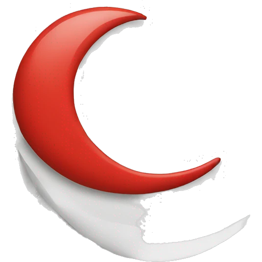 Big Red crescent white background simple emoji