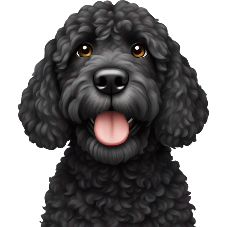 black portuguese ￼water dog emoji