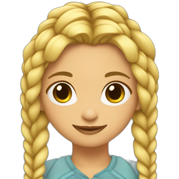 Chica rubia con trenzas emoji
