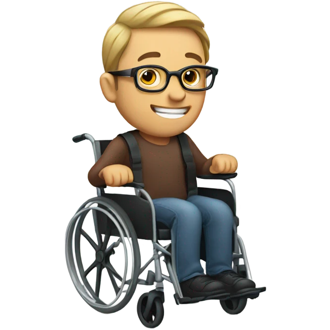 crippled man in a wheelchair wearing glasses emoji
