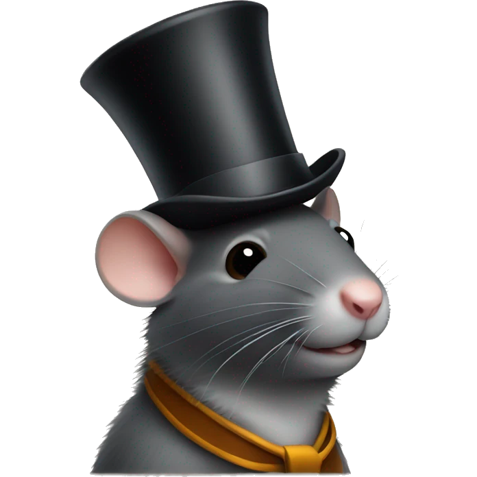 A rat with a top hat  emoji