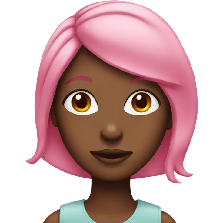Black girl with pink hair  emoji