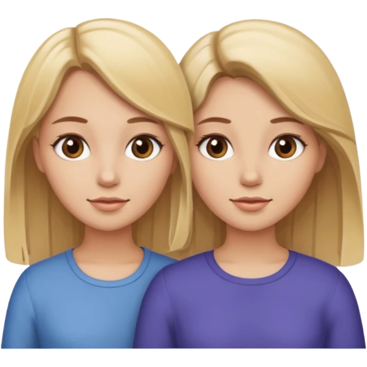 two sisters one blondie another brown hair emoji