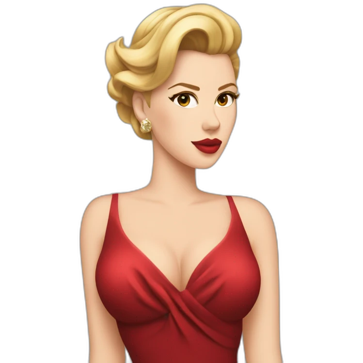 Scarlett Johansson in a cocktail dress emoji