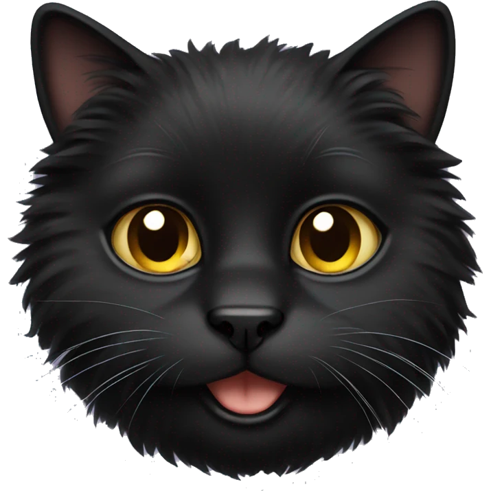 Black fluffy cat emoji