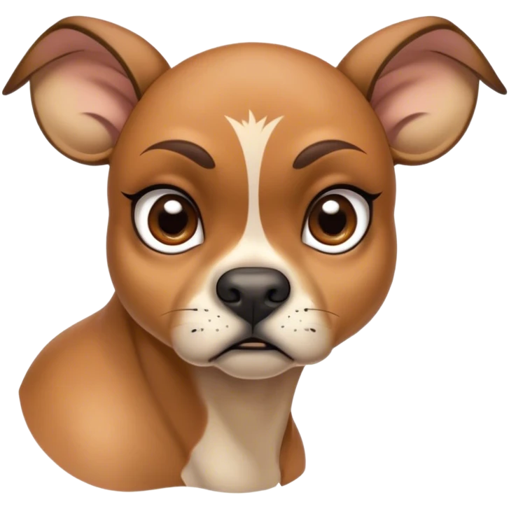 Cinematic Meme-Worthy Grumpy Fawn Boxer Portrait Emoji, Head held high but eyes filled with dramatic disappointment, smooth fawn fur with a furrowed brow forming an unmistakable scowl, floppy ears slightly angled back in disapproval, piercing brown eyes glaring with pure exasperation, Simplified yet hilariously over-exaggerated features, highly detailed, glowing with an aura of supreme annoyance, high shine, exhausted yet judgmental, stylized with an almost regal pettiness, bright but brooding, soft glowing outline, capturing the essence of a guardian that has seen it all and is thoroughly unimpressed, so meme-worthy it feels like it could instantly become the next viral sensation of grumpiness! emoji