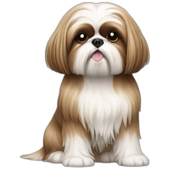 Dog Shih Tzu with long hair full-body emoji